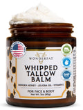 Wonderfat Grass-Fed Whipped Tallow Balm – Face & Body Moisturizer with Manuka Honey (Unscented, 3 oz)