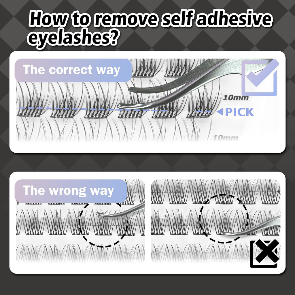 WONSIS Self-Adhesive Eyelashes – 156 Pcs, Glue-Free Clusters, No Glue Needed, Natural-Mixed
