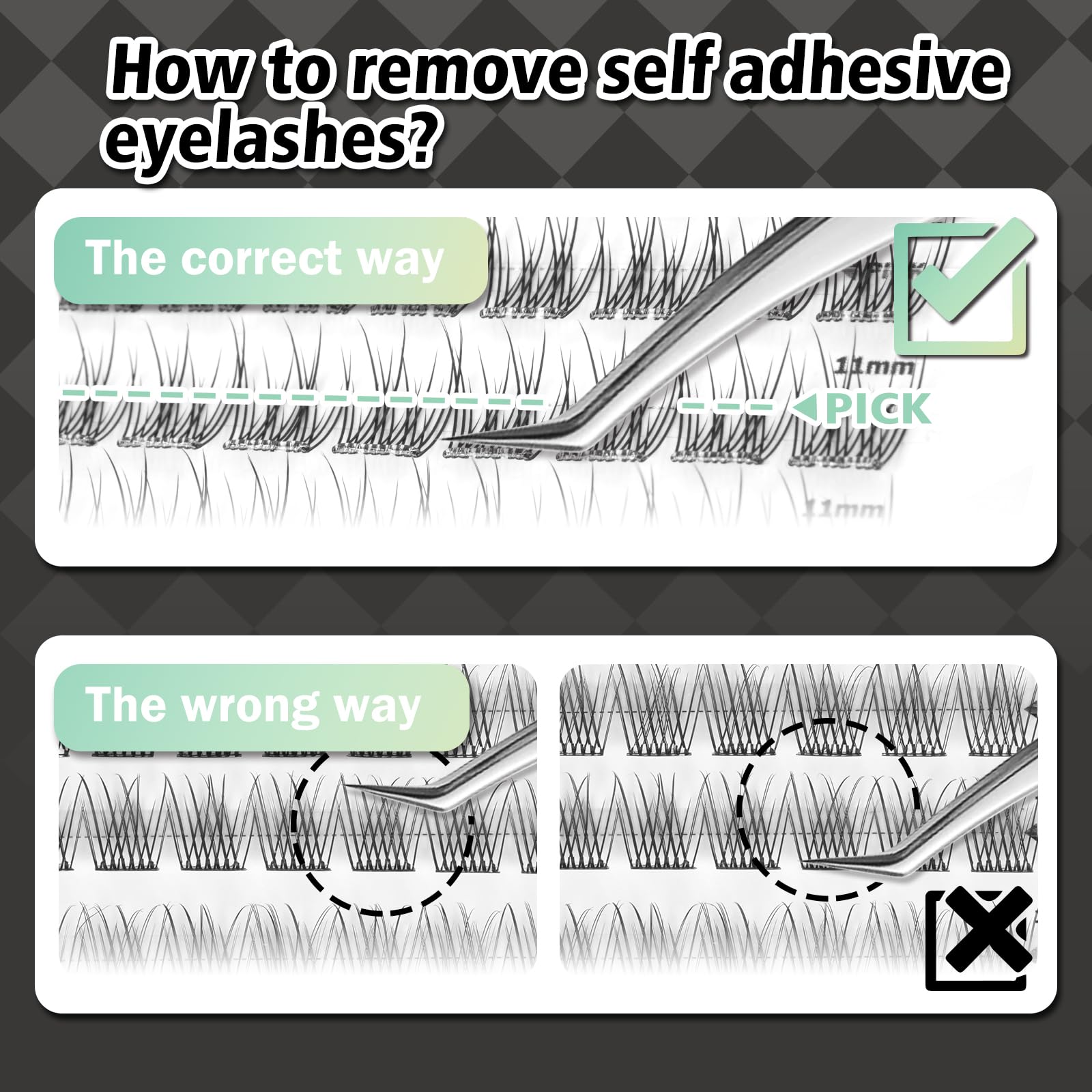 WONSIS Self-Adhesive Eyelashes – 156 Clusters, No Glue, Invisible Band