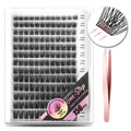 WONSIS Self Adhesive Eyelashes – 156-Cluster Mix, No Glue Needed, Invisible 2-Strip Tape