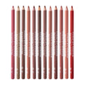 12-Color Wooden Lip Liner Set — High Pigment, Long-Wearing, Smudge-Resistant
