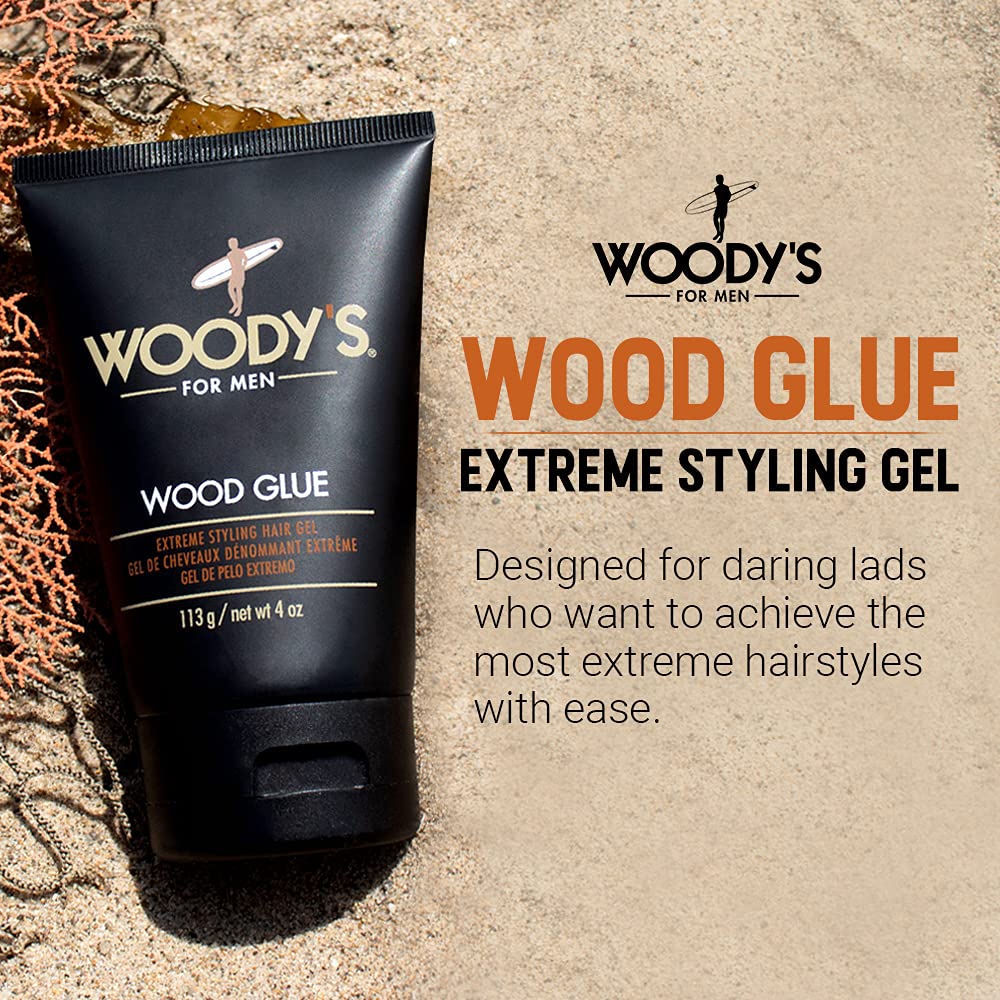 Woody's Hair Gel for Men – Extreme Hold, No Flake, Quick-Dry, 2-Pack