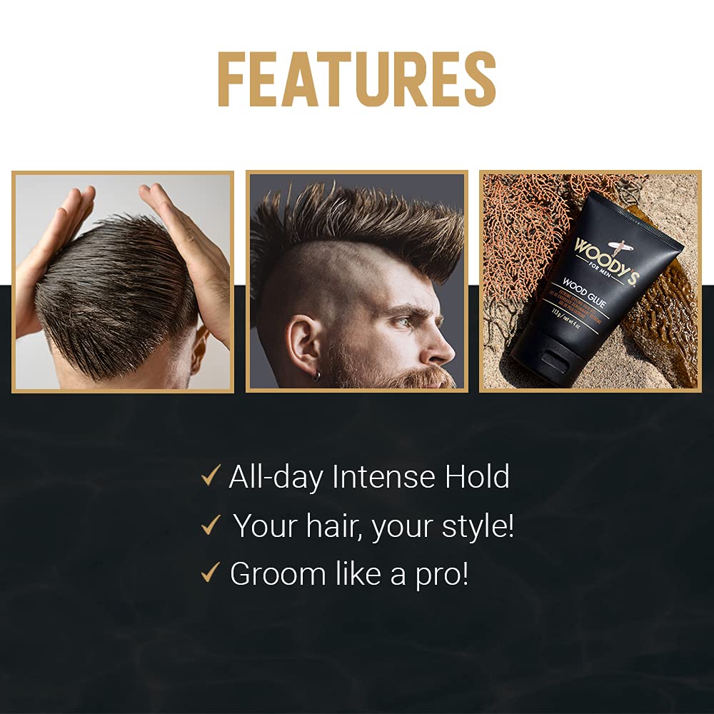 Woody's Hair Gel for Men – Extreme Hold, No Flake, Quick-Dry, 2-Pack