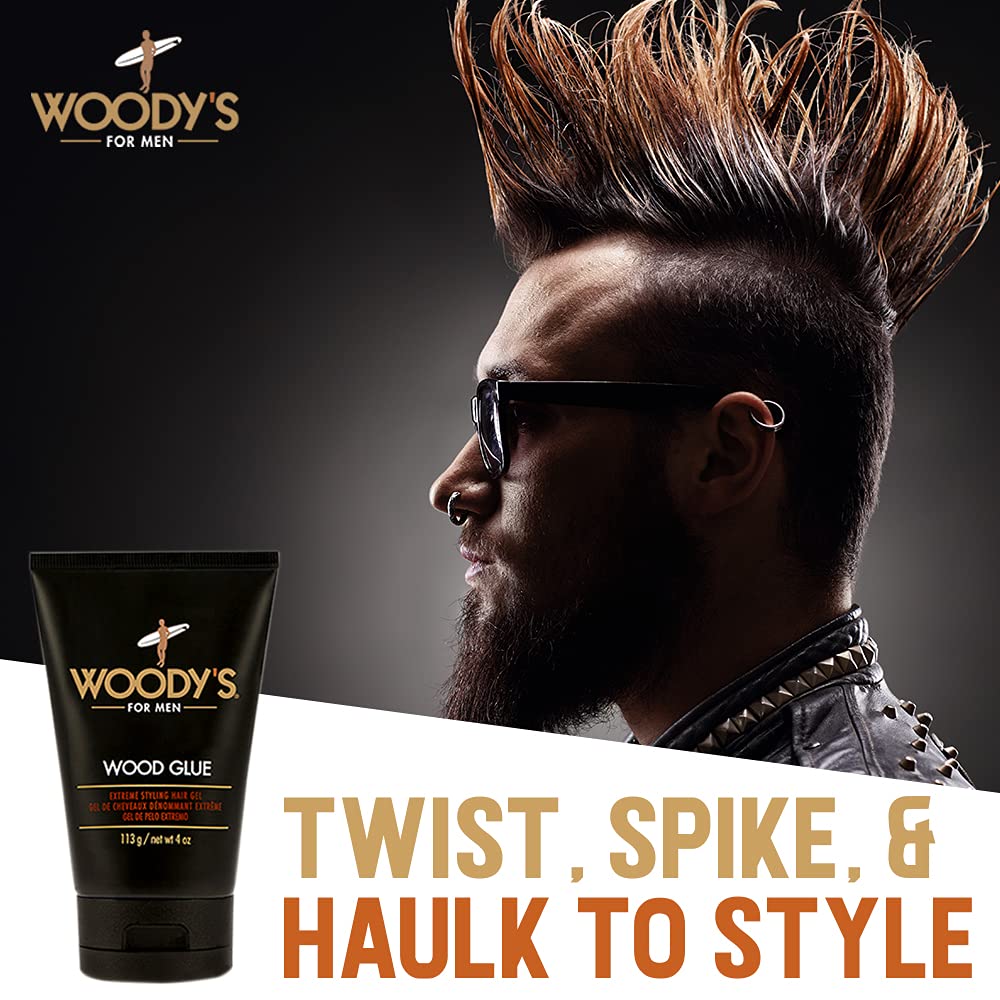 Woody's Hair Gel for Men – Extreme Hold, No Flake, Quick-Dry, 2-Pack