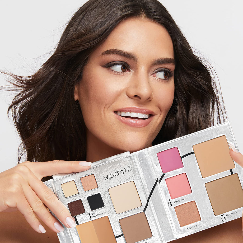 Woosh Beauty Fold Out Face Palette – All-in-One Neutral Makeup Kit (#2.5 Medium Tan)