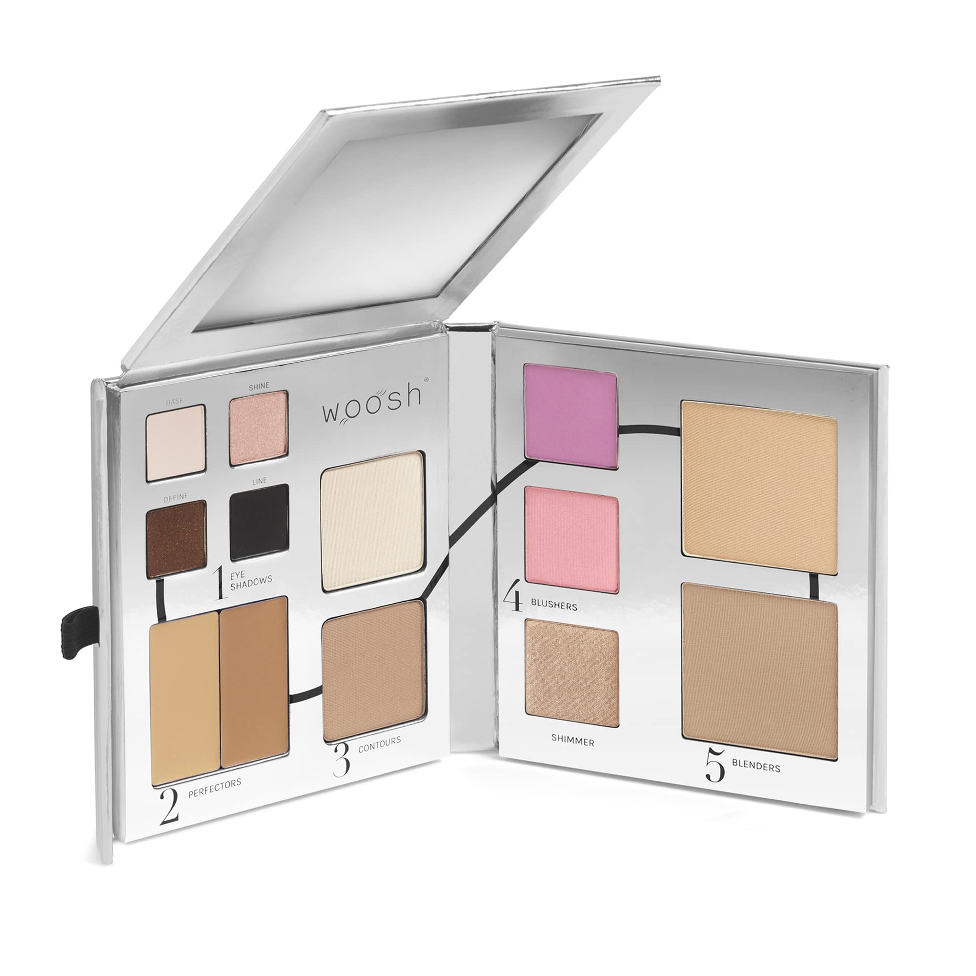 Woosh Beauty Fold Out Face Palette – All-in-One Neutral Makeup Kit (#2.5 Medium Tan)