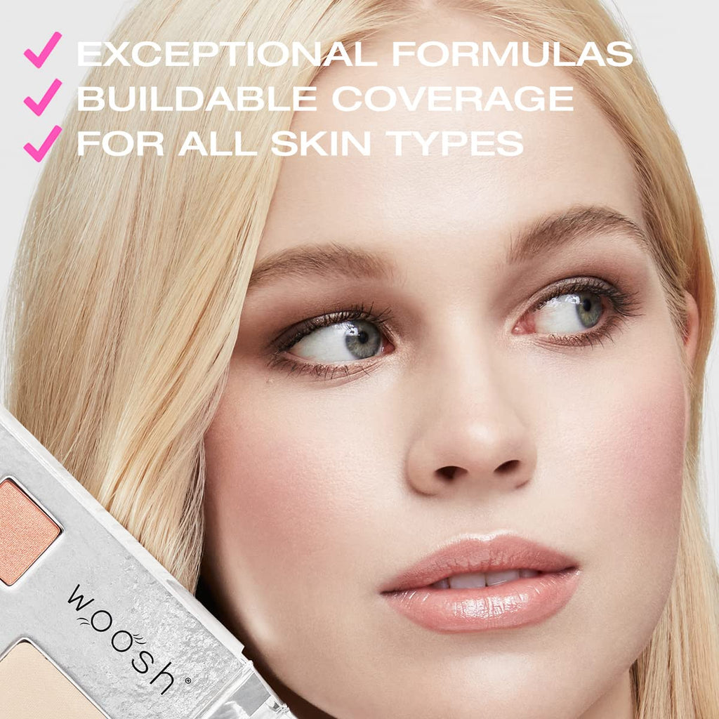 Woosh Beauty Fold Out Face Palette – Travel All-in-One Neutral Cream & Powder (#1 Light)