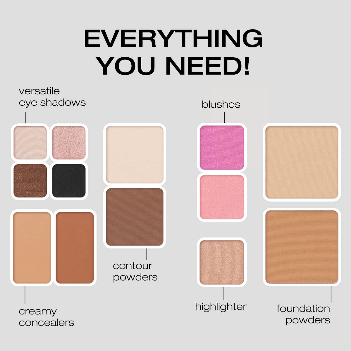 Woosh Beauty Fold Out Face Palette #3 Medium – All-in-One Travel Makeup Kit