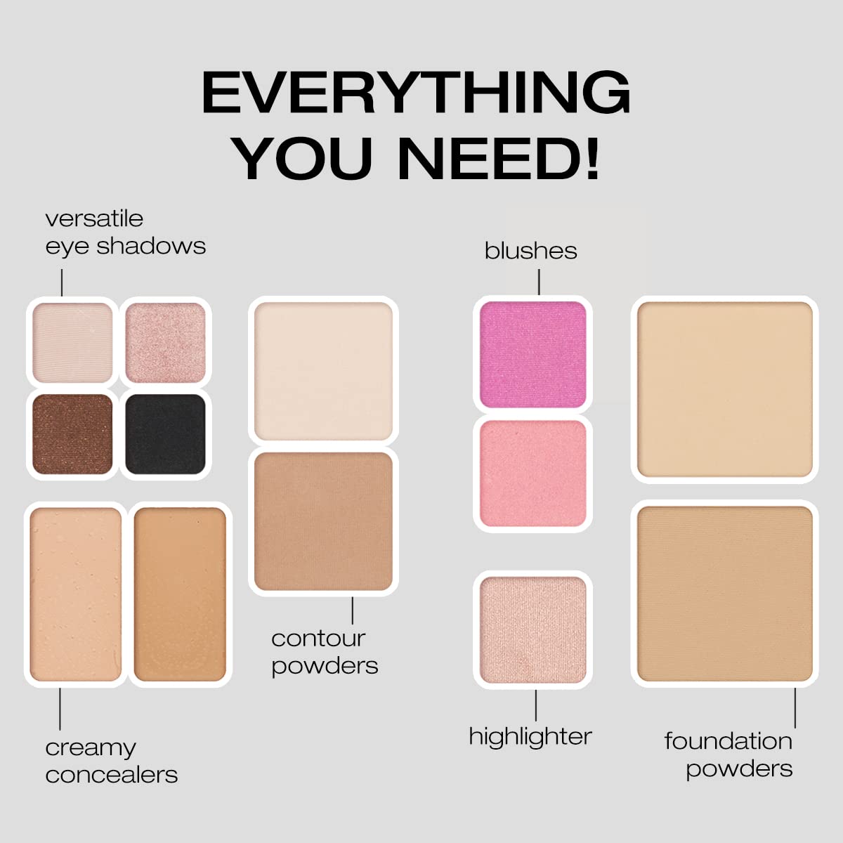 Woosh Beauty Fold-Out Face Palette – Travel All-in-One Makeup Kit (#2 Medium Light)