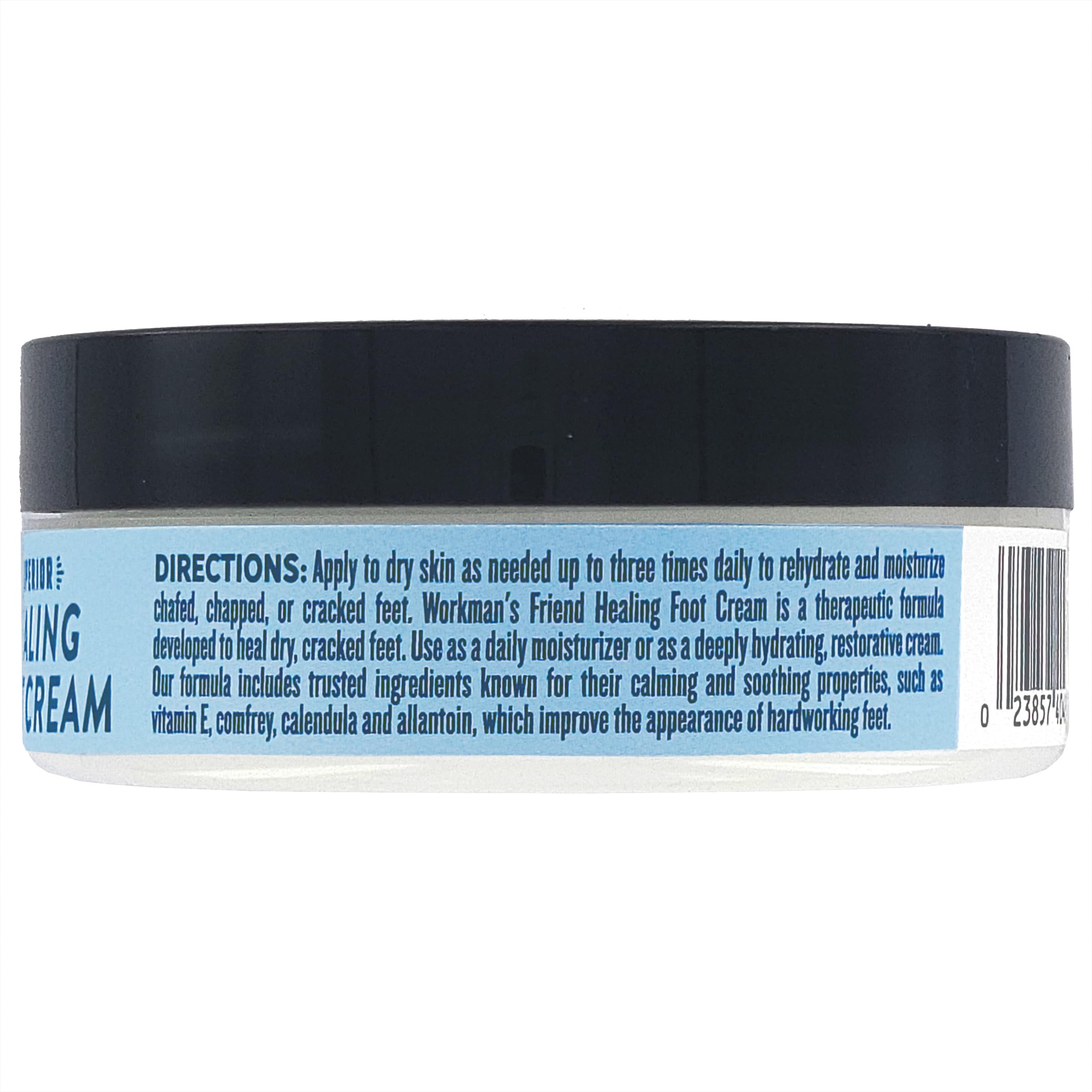 WORKMAN'S FRIEND Superior Healing Foot Cream - Intense Moisturizer for Extremely Dry & Cracked Feet - 2.5 oz