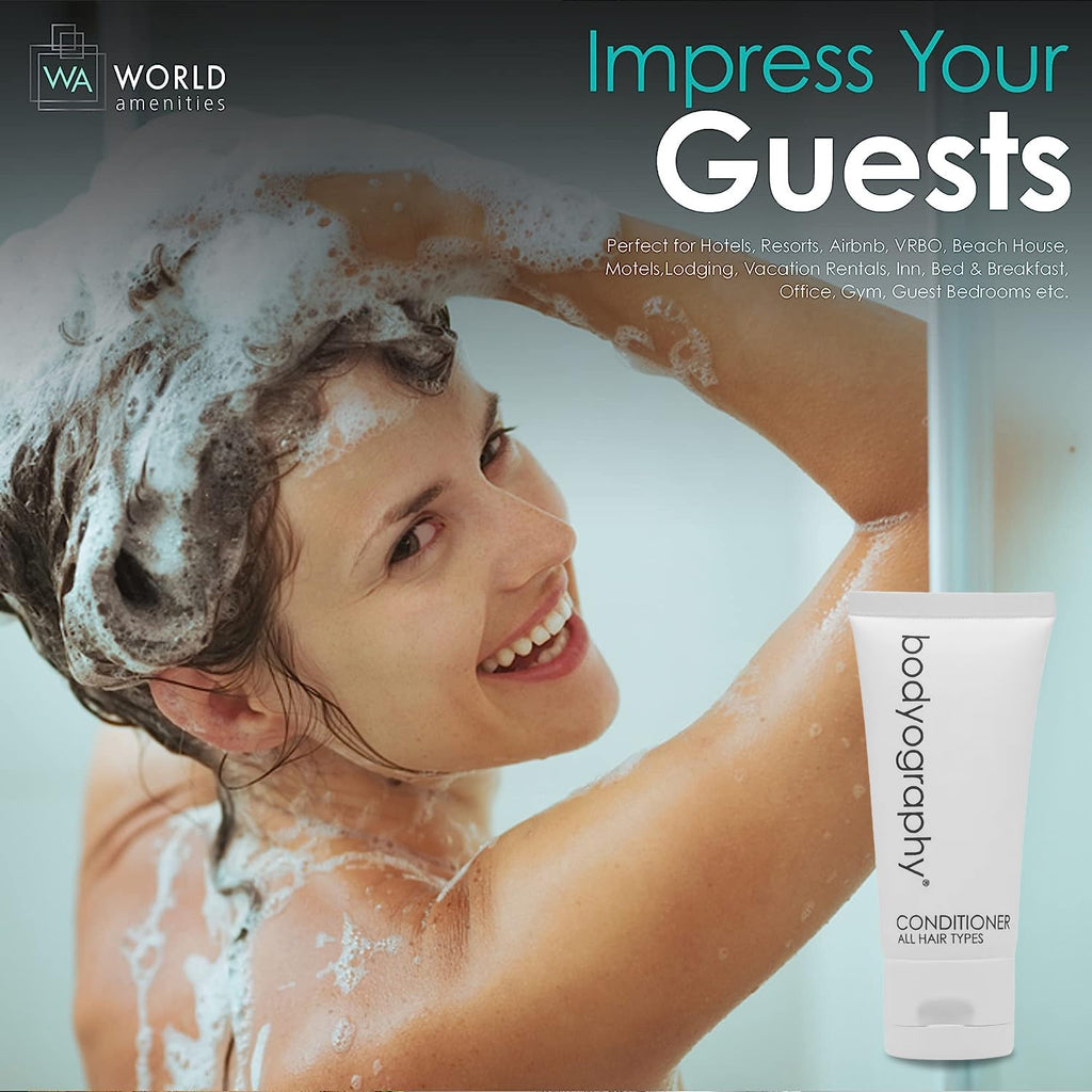 World Amenities Bodyography Blanc Conditioner – 50-Count Travel Tubes, Vanilla White Tea