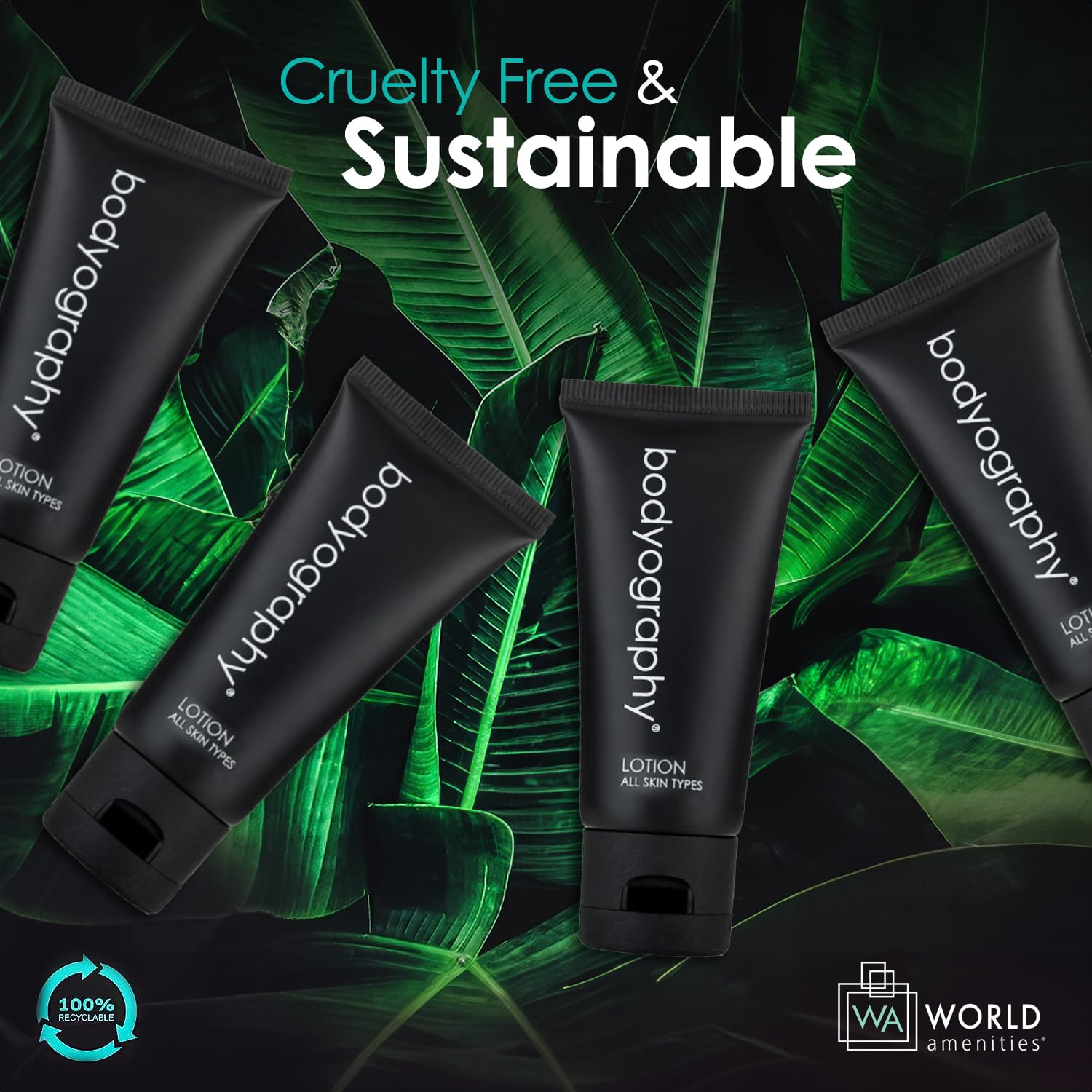 World Amenities Bodyography Lotion 40ml Tube with Flip Top – Pack of 25 | Lightweight, Oil-Free Hydration