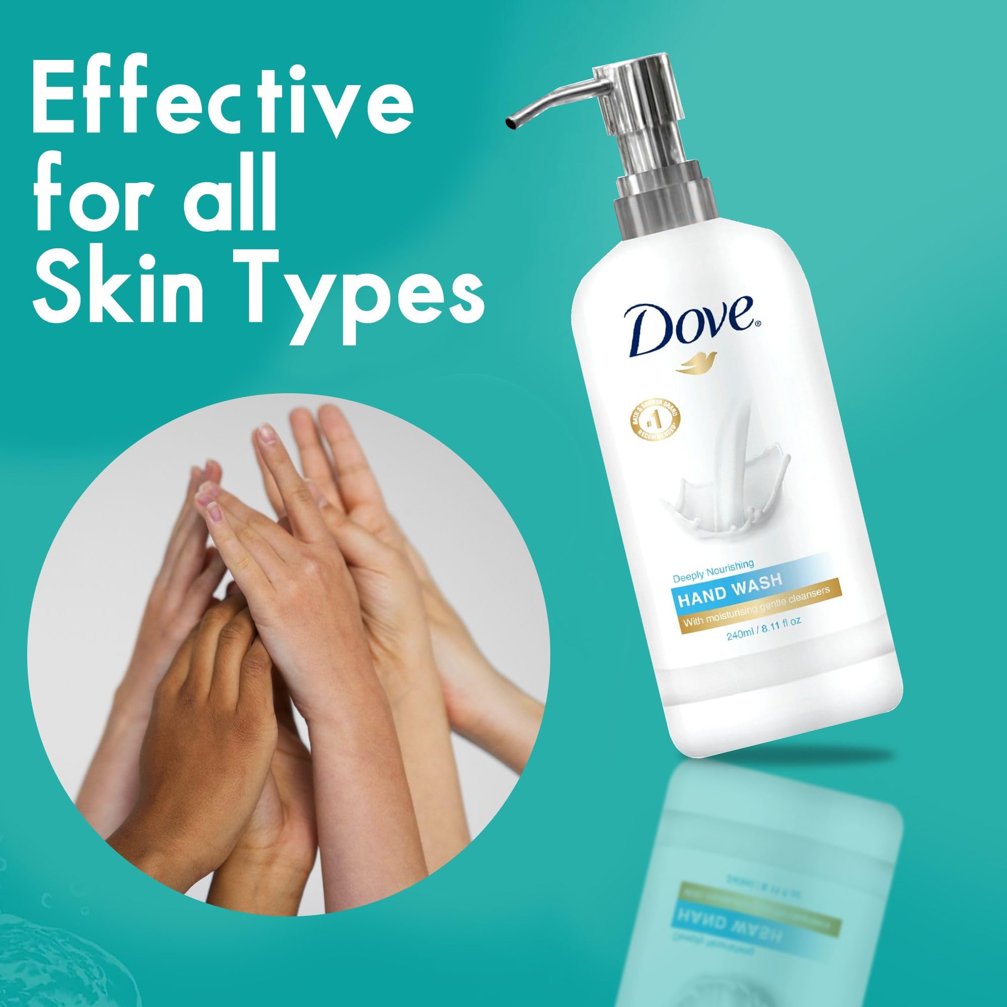 World Amenities Dove Hand Wash – Long-Lasting Deep Moisturizer Foam for Sensitive Skin