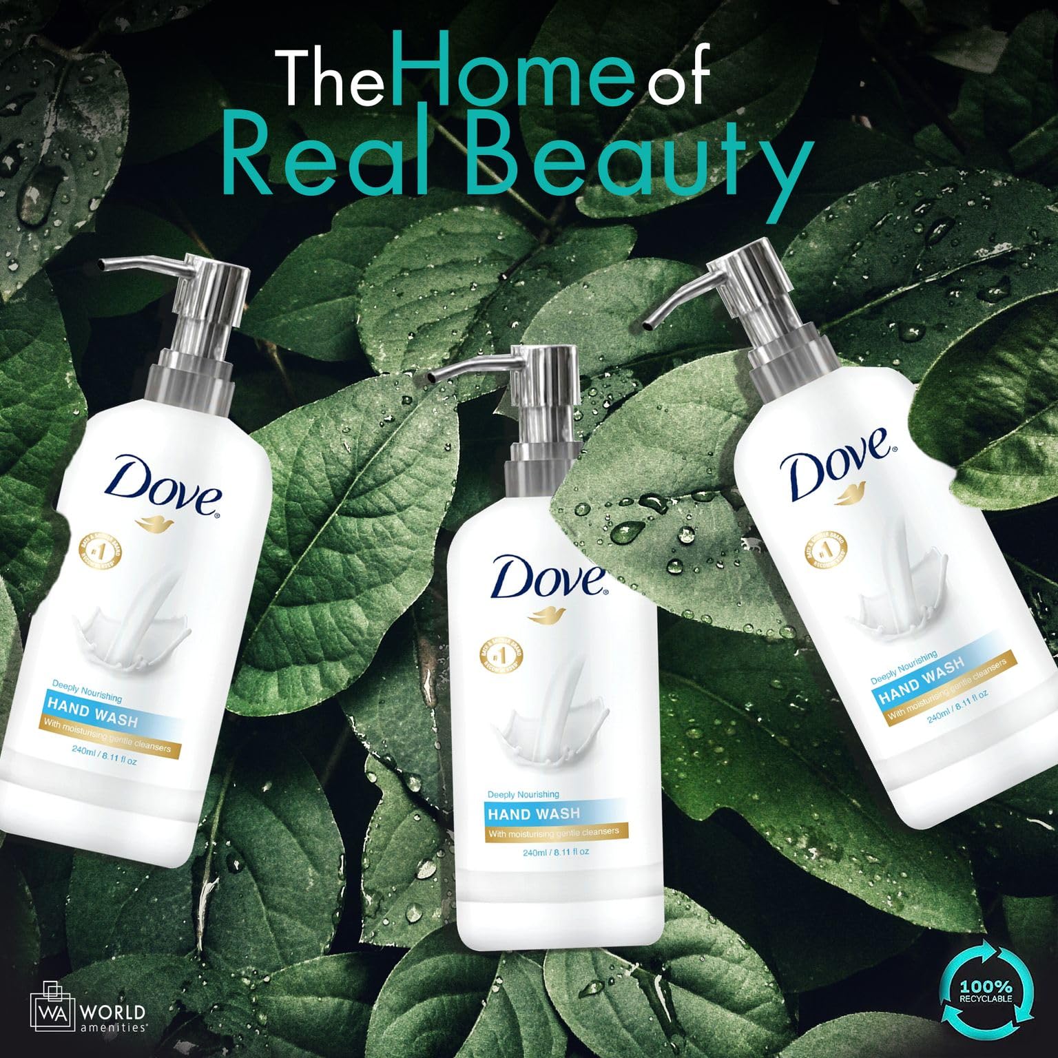 World Amenities Dove Hand Wash – Long-Lasting Deep Moisturizer Foam for Sensitive Skin