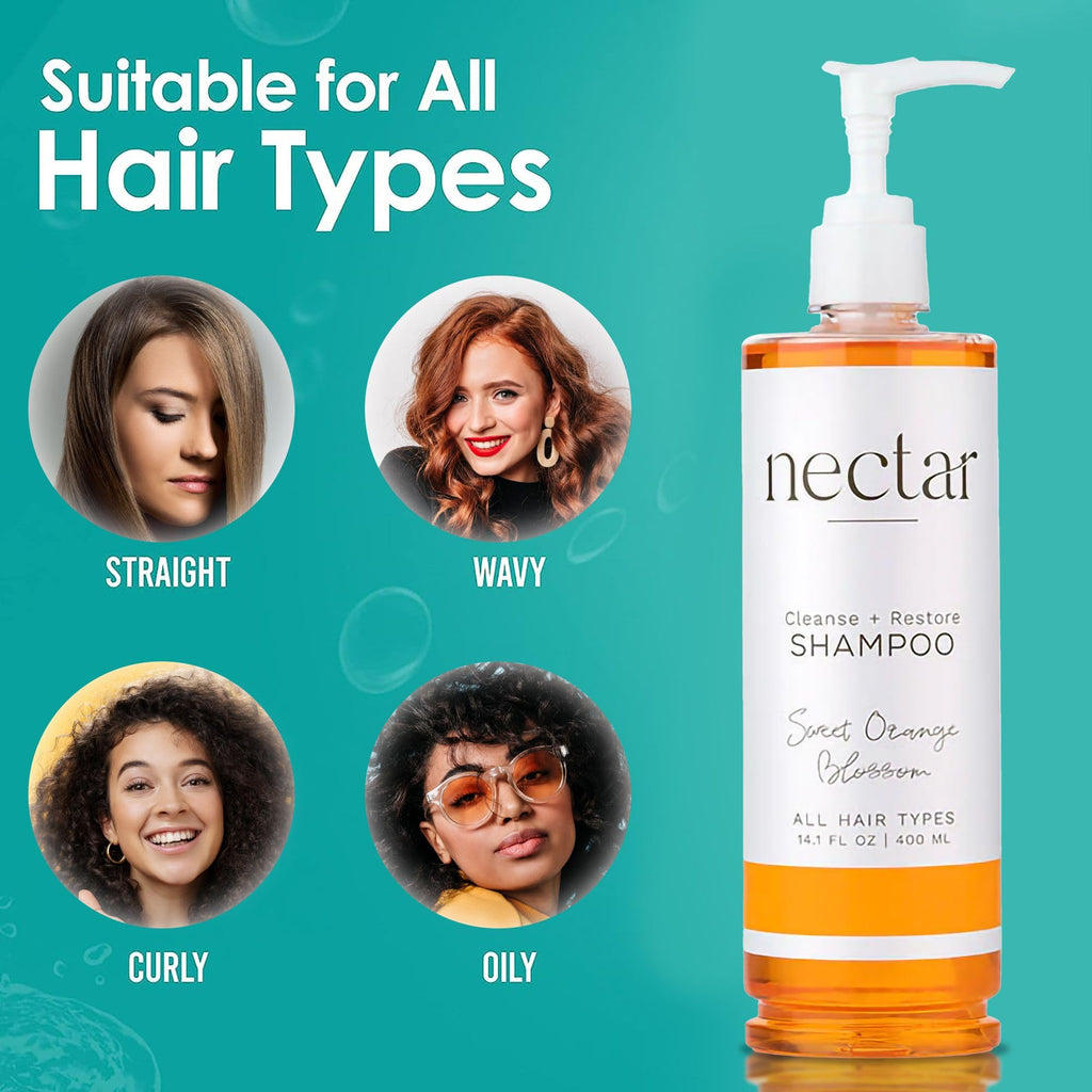 World Amenities Nectar Pump Bottle Hair Shampoo – Orange Blossom Balancing with Vitamins