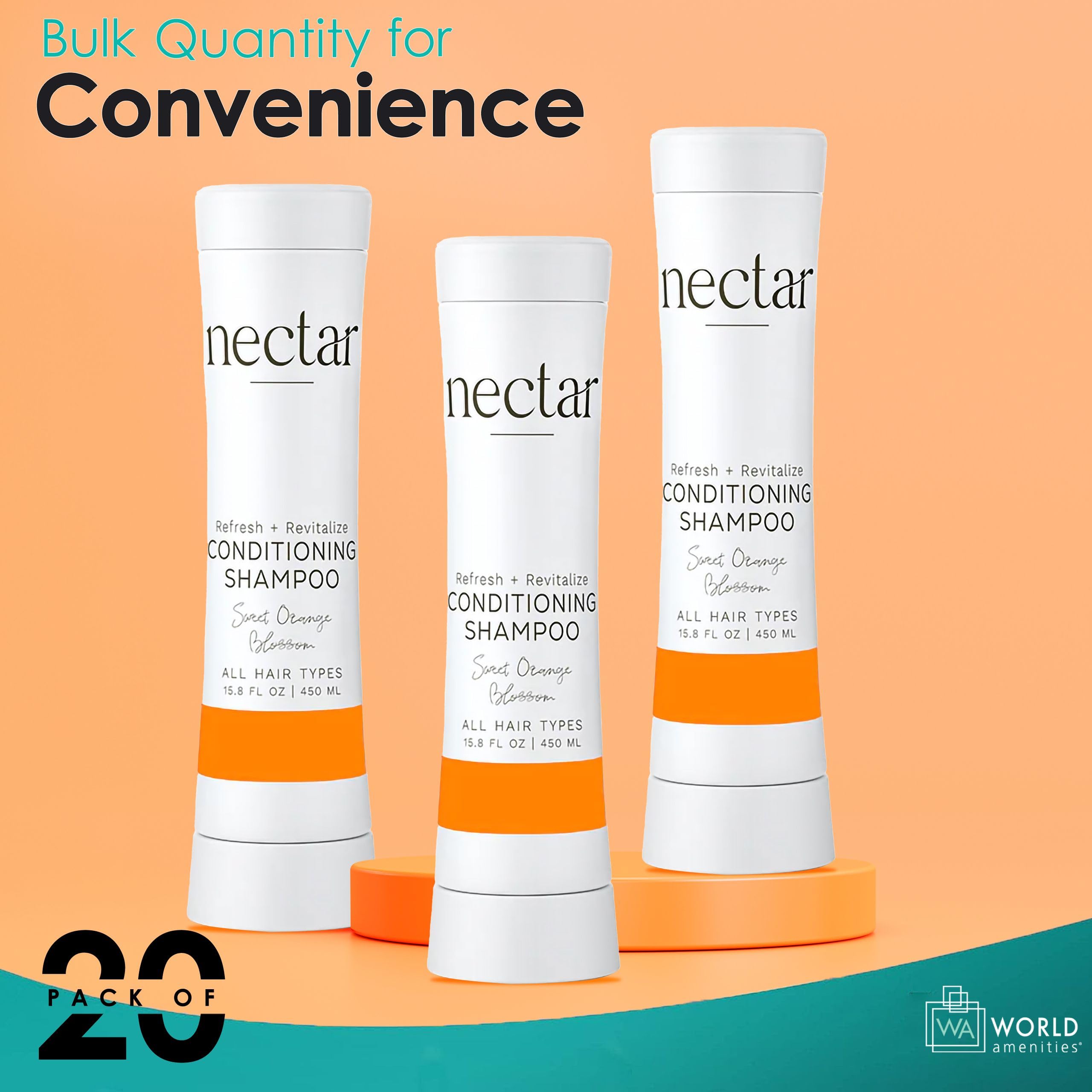 World Amenities Nectar Squeeze 2-in-1 Shampoo & Conditioner in Squeeze Bottle