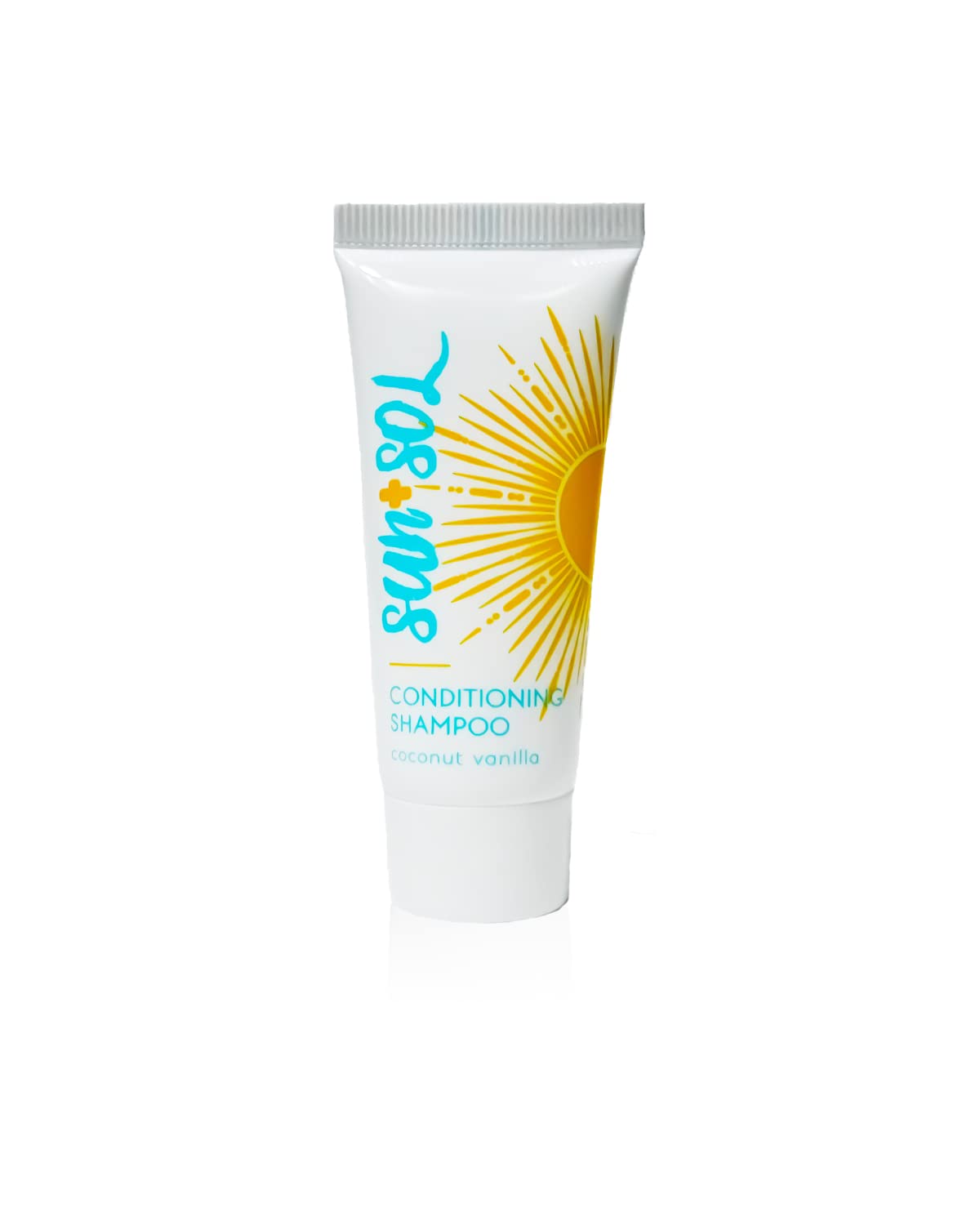World Amenities Sun + Sol 2-in-1 Shampoo & Conditioner Bulk Pack – Coconut & Vanilla, 0.7 oz Tubes (50 Count)