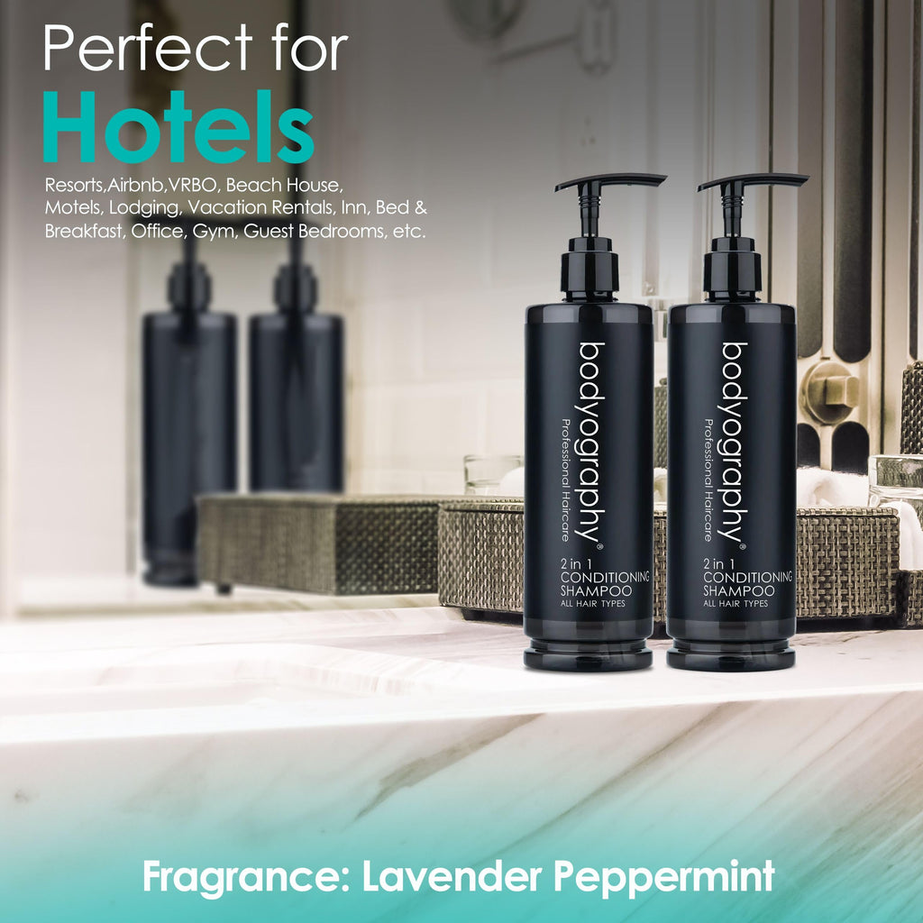 World Amenities Bodyography Pump Bottle 2 in 1 Conditioning Shampoo – All Hair Types