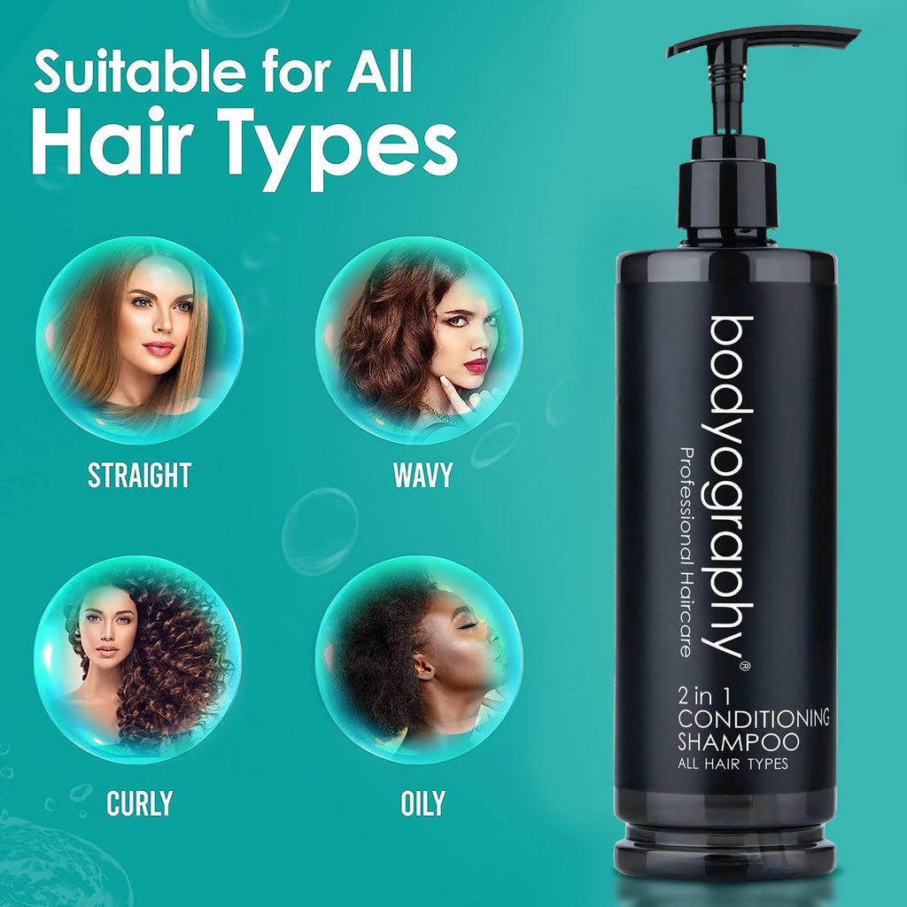 World Amenities Bodyography Pump Bottle 2 in 1 Conditioning Shampoo – All Hair Types