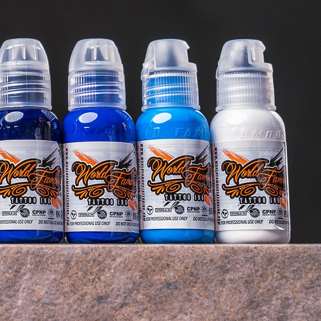 World Famous Tattoo Ink - 12 Primary Color Kit #3 (1 oz each) with White Ink