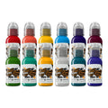 World Famous Tattoo Ink - 12 Primary Color Kit #3 (1 oz each) with White Ink