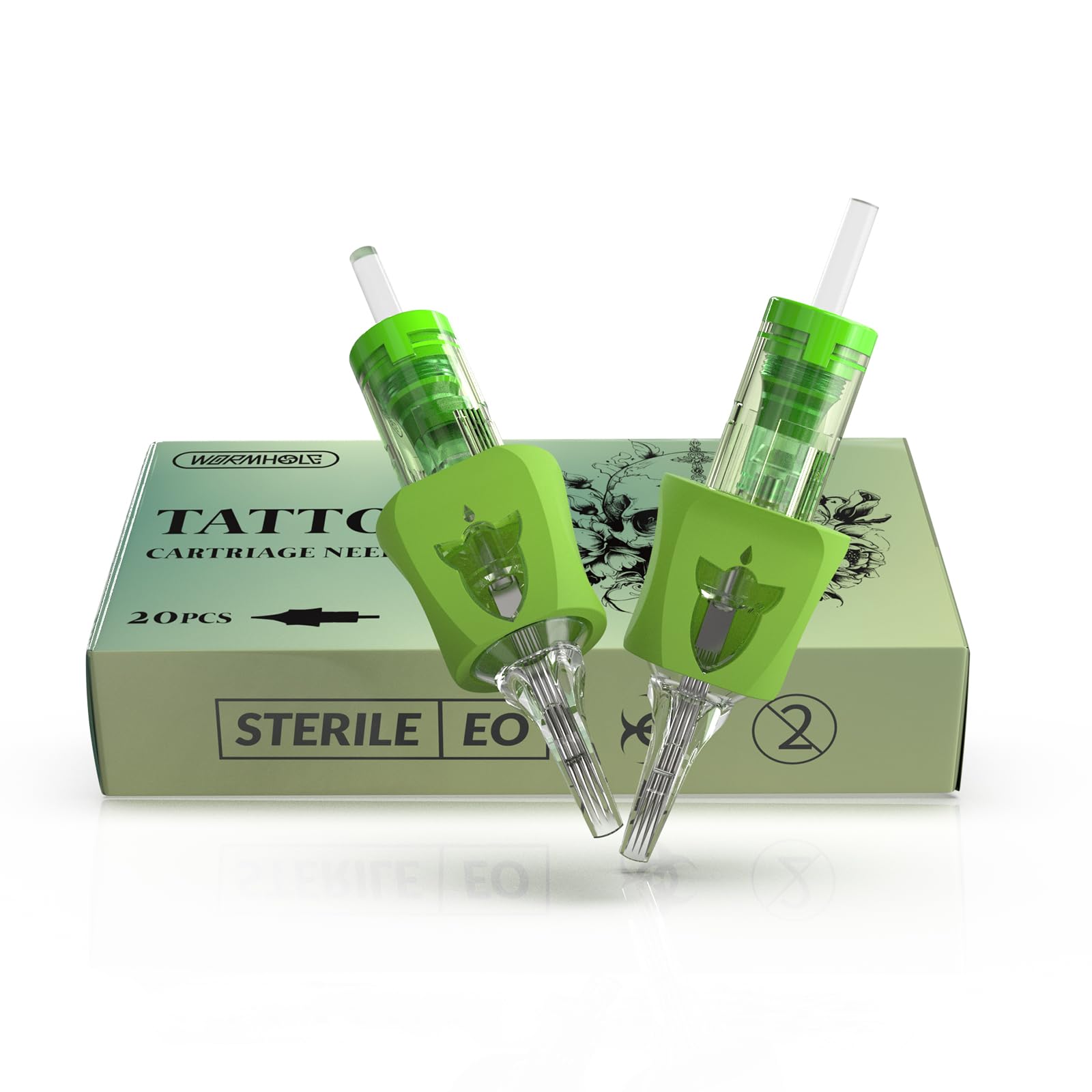 Wormhole Tattoo 23RM Cartridge Needles — 23 Round Magnum, Finger Ledge, 3.5mm Taper (20 pcs)