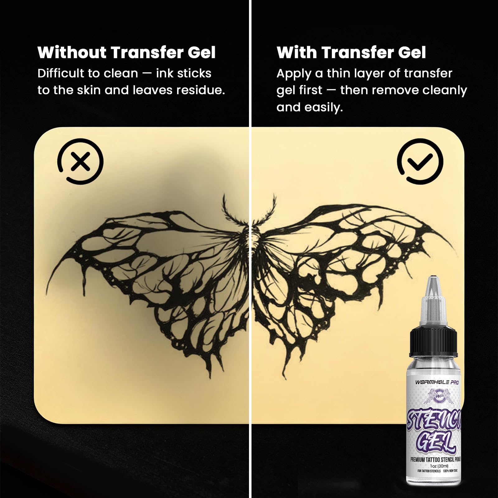 Wormhole Tattoo: 110-Piece Practice Skin Transfer Paper Kit for Beginners & Pros