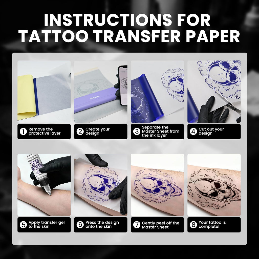 Wormhole Tattoo: 110-Piece Practice Skin Transfer Paper Kit for Beginners & Pros