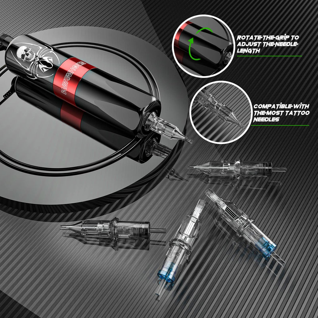 Wormhole Tattoo Kit: Complete Starter Gun Kit with 11 Inks, 10 Cartridges, Power Supply