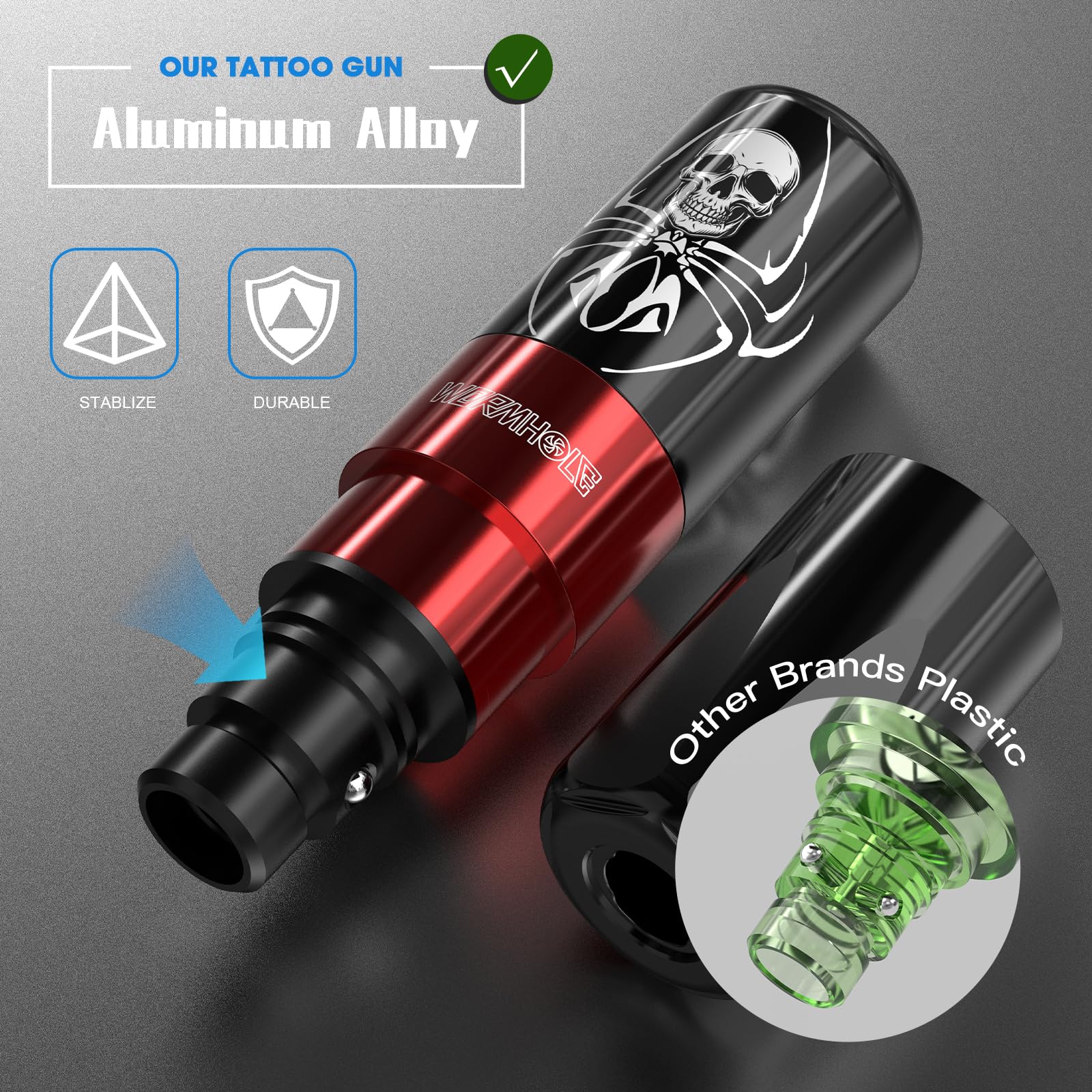 Wormhole Tattoo Kit: Complete Starter Gun Kit with 11 Inks, 10 Cartridges, Power Supply