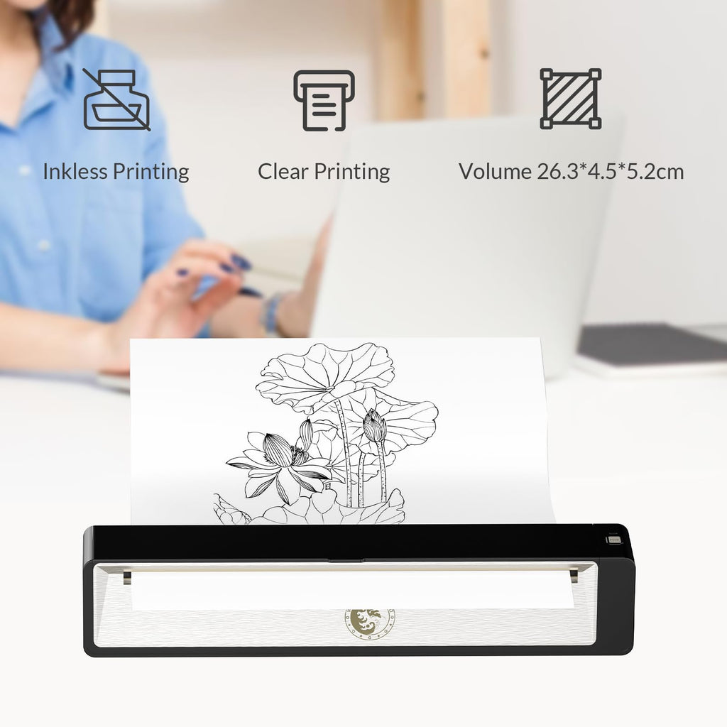 Wormhole Tattoo Stencil Printer – Wireless Bluetooth Portable Thermal Copier, 2500mAh Battery