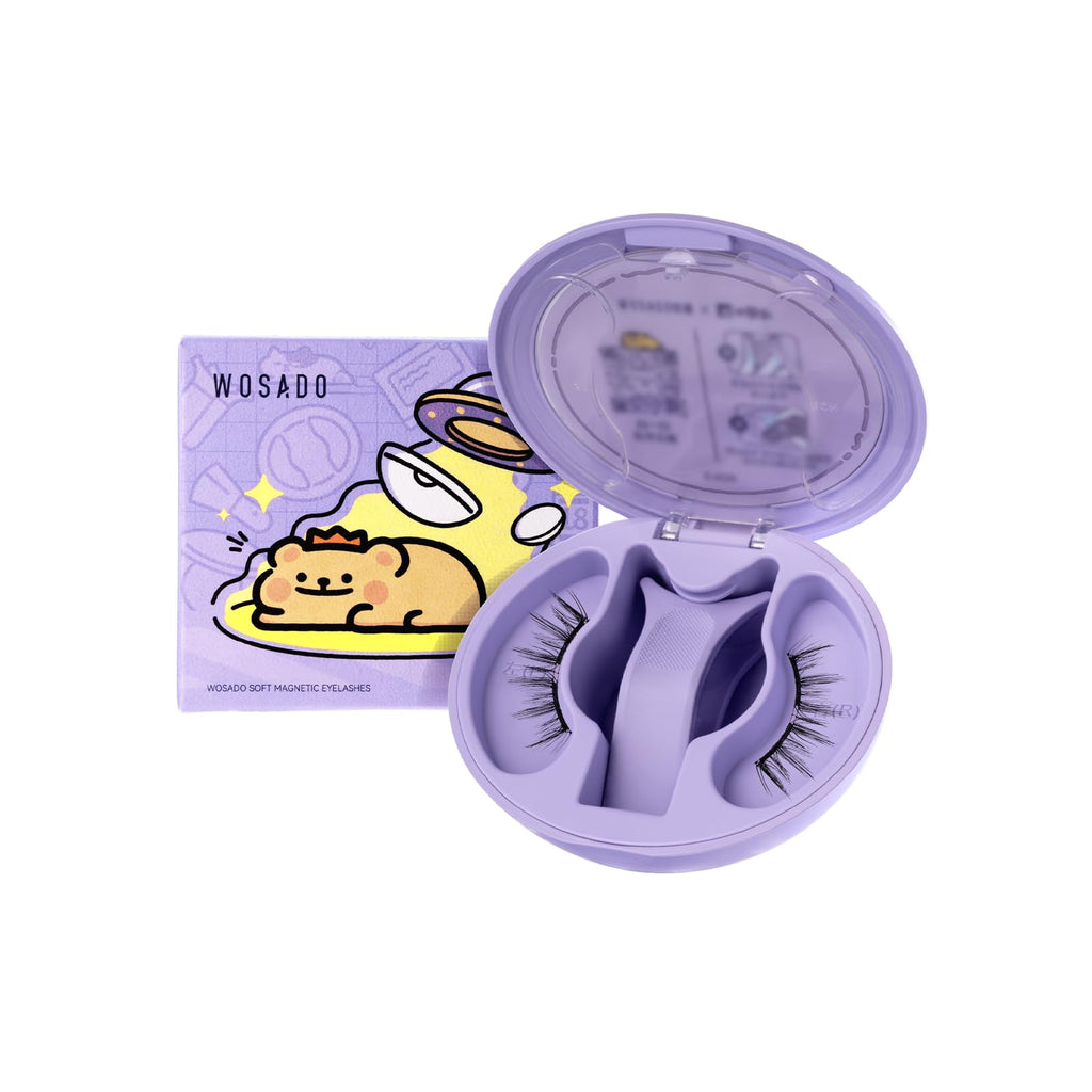 WOSADO x BearisBug Soft Magnetic Eyelashes Kit – No Glue Needed, 21.5mm Ultra Black