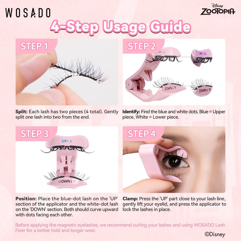 WOSADO × Zootopia1 Judy Magnetic Lashes Gift Set – 21.5mm Reusable Glue-Free Kit