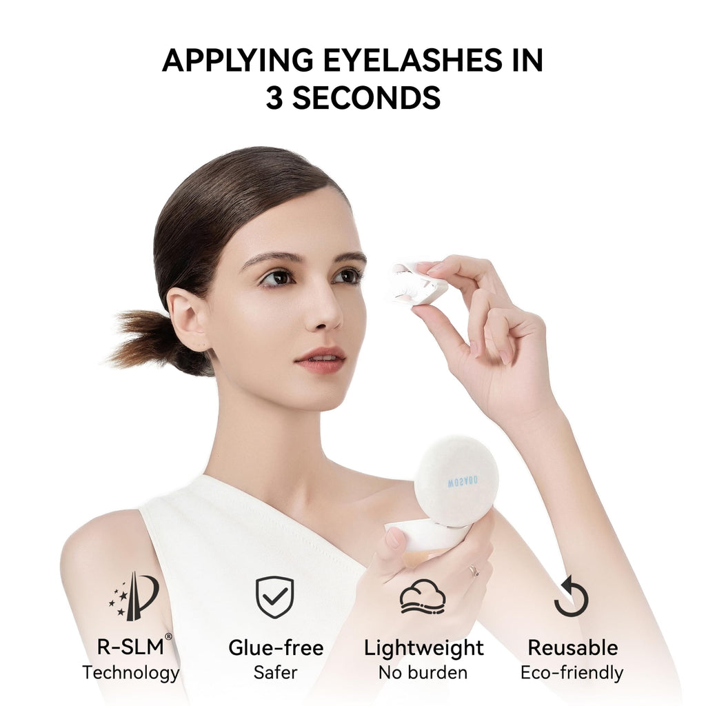 WOSADO Magnetic Eyelashes with Applicator Kit – V17 Ice Black, Glue-Free & Reusable