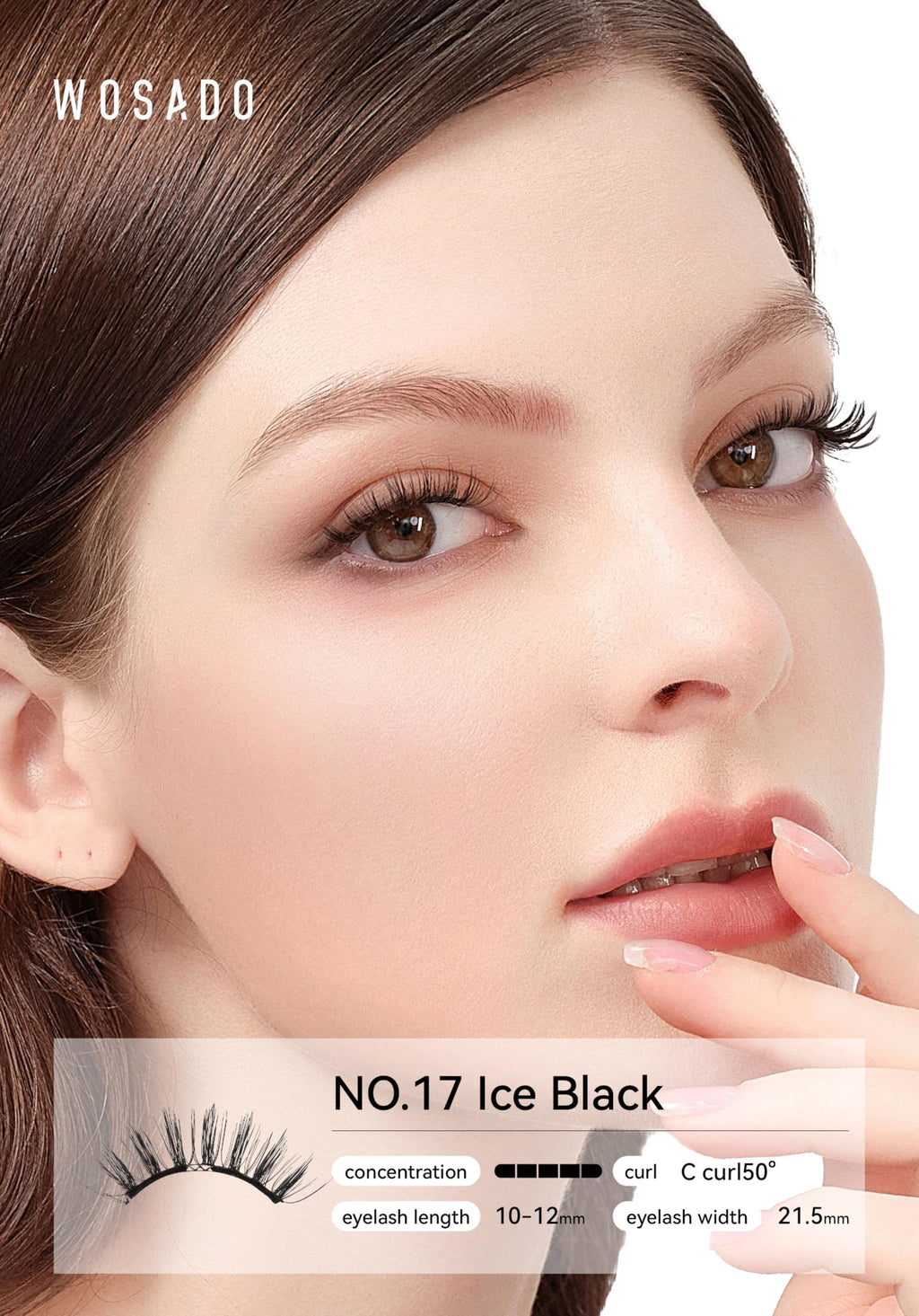 WOSADO Magnetic Eyelashes with Applicator Kit – V17 Ice Black, Glue-Free & Reusable