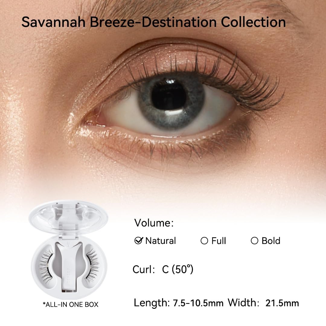 WOSADO Magnetic Eyelashes with Applicator Kit – Sedona Trail, Glue-Free & Reusable