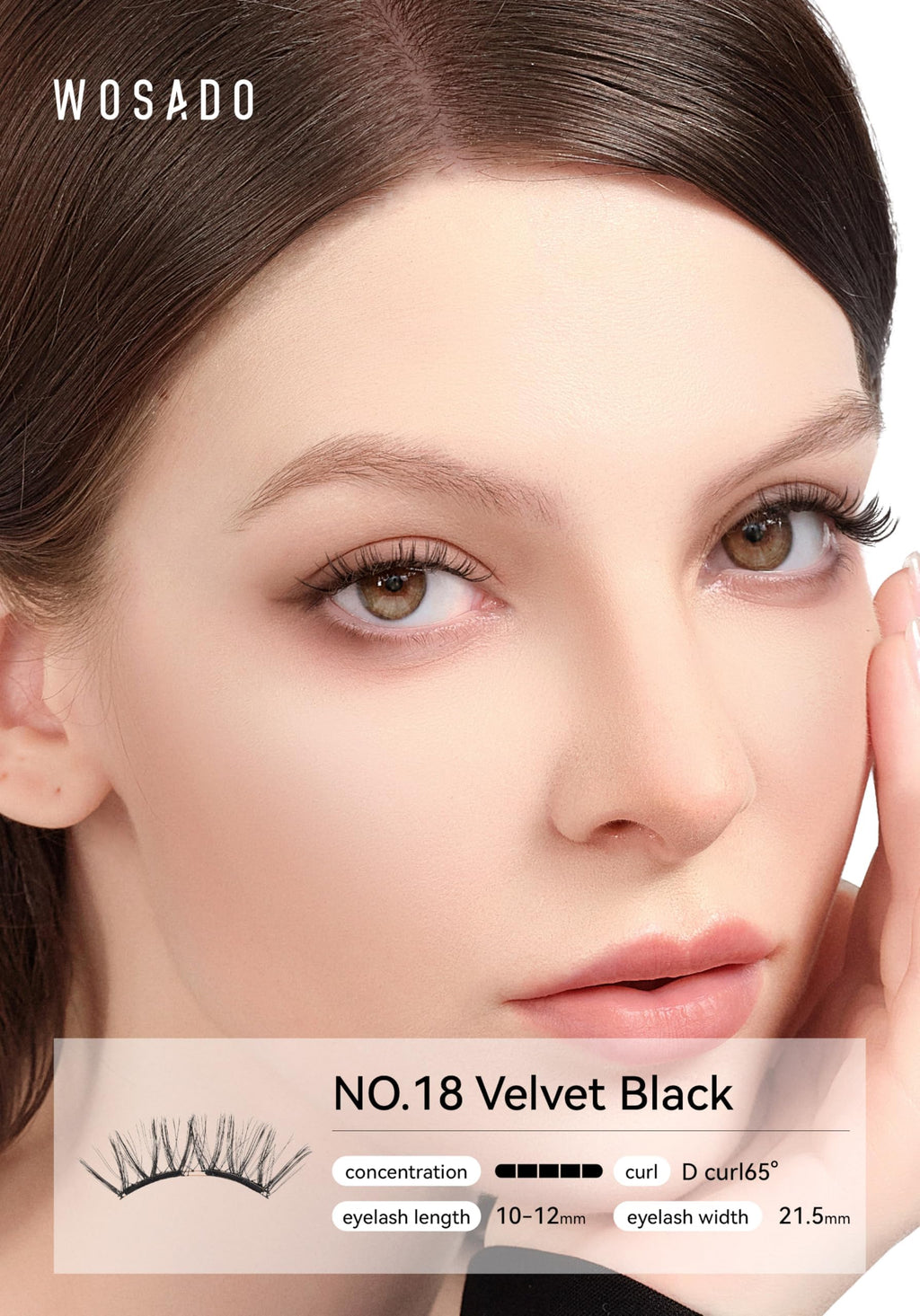 WOSADO Magnetic Eyelashes with Applicator Kit – Velvet Black (V18) | Glue-Free, Reusable