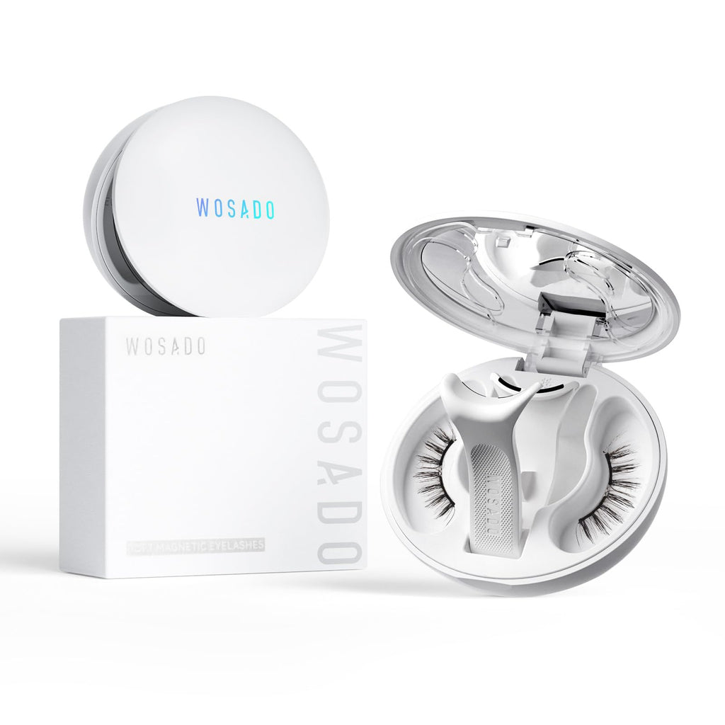 WOSADO Magnetic Eyelashes with Applicator Kit – V17 Ice Black, Glue-Free & Reusable