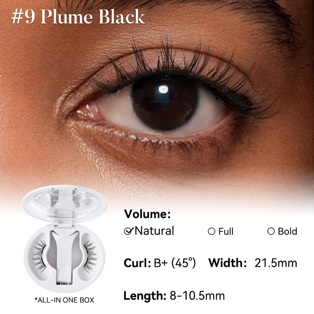 WOSADO V9 Plume Black Magnetic Eyelashes with Applicator Kit – Glue-Free & Reusable
