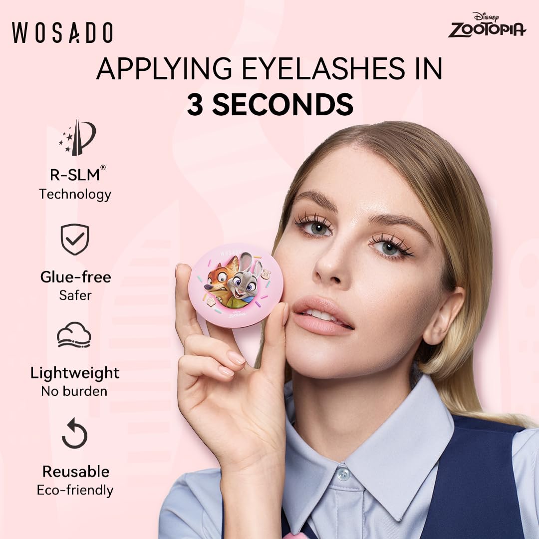 WOSADO × Zootopia1 Judy Magnetic Lashes Gift Set – 21.5mm Reusable Glue-Free Kit