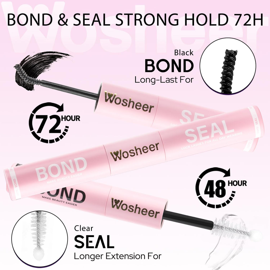 WOSHEER Lash Glue Bond & Seal – Waterproof 2-in-1 for DIY Lash Extensions