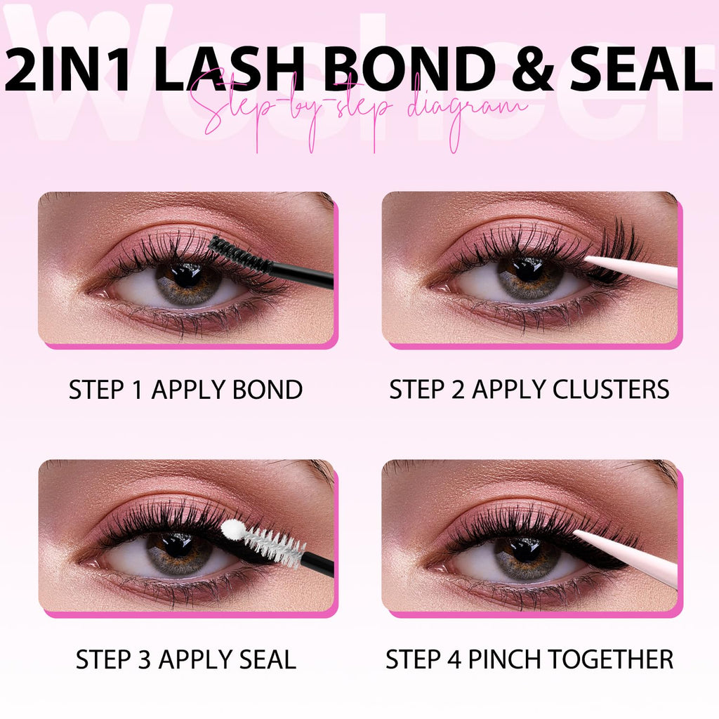 WOSHEER Lash Glue Bond & Seal – Waterproof 2-in-1 for DIY Lash Extensions