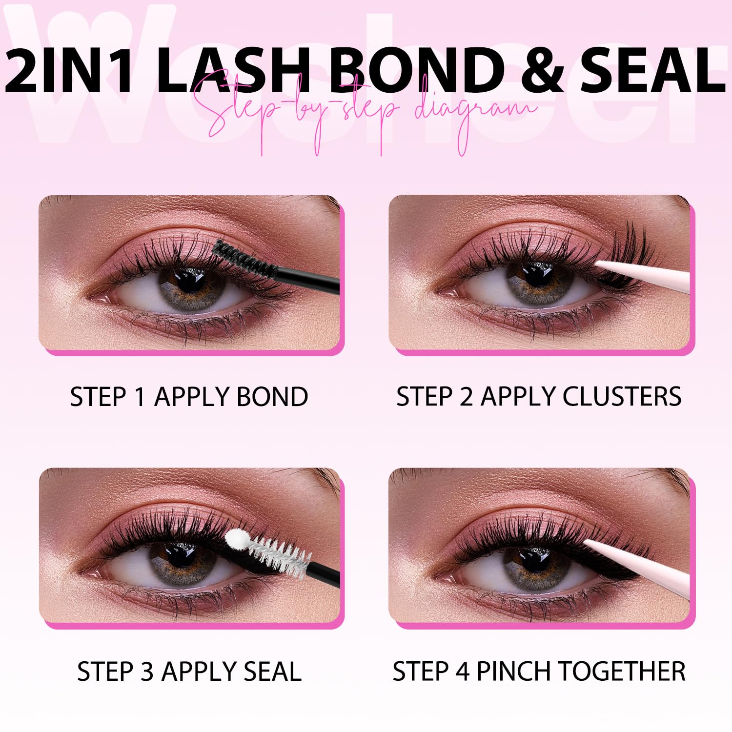 WOSHEER Lash Glue Bond & Seal – Waterproof 2-in-1 for DIY Lash Extensions