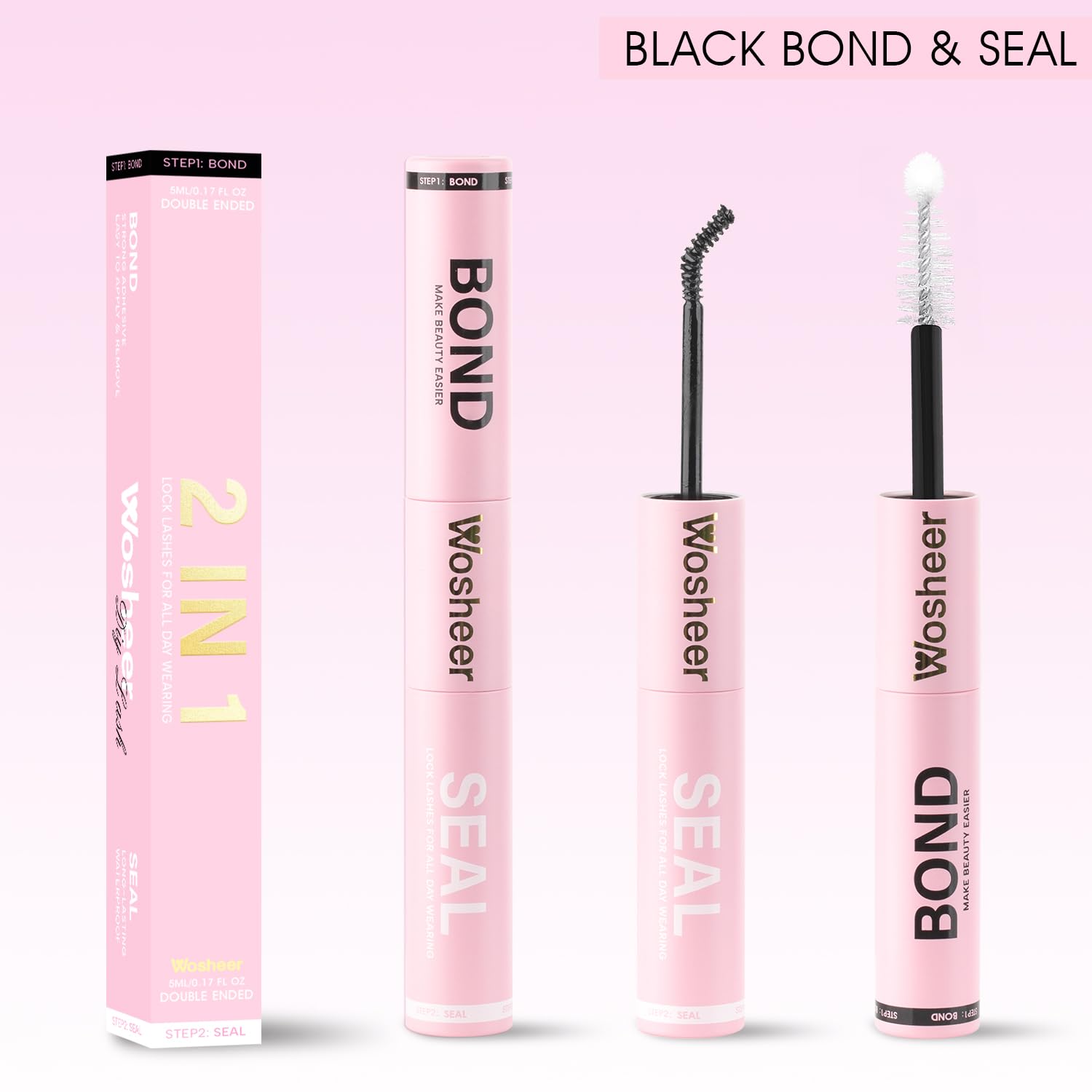 WOSHEER Lash Glue Bond & Seal – Waterproof 2-in-1 for DIY Lash Extensions