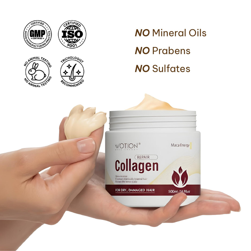 WOTION Karseel Collagen Hair Treatment – Deep Repair Conditioning with Argan Oil (16.9 oz)