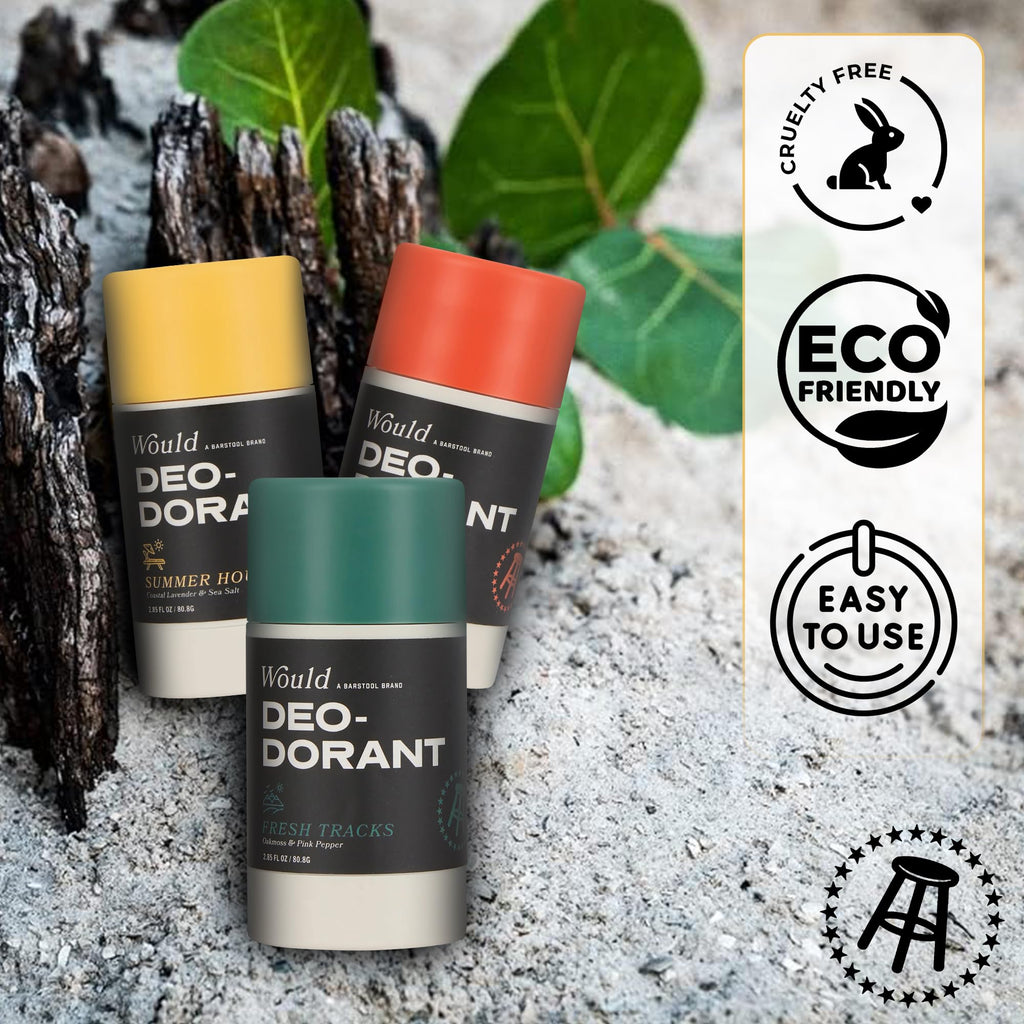 Would Aluminum Free Deodorant for Men – 2.85 Fl Oz, Oakmoss & Pink Pepper