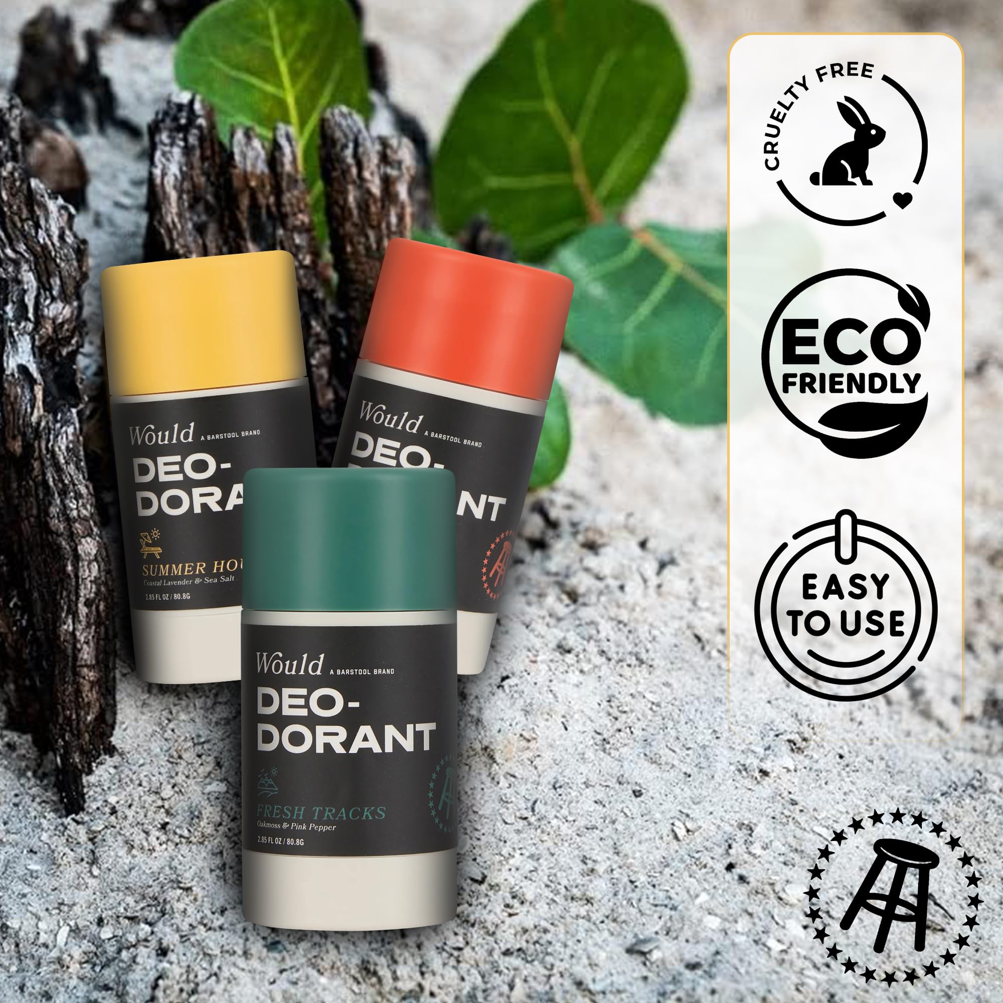 Would Aluminum Free Deodorant for Men – 2.85 Fl Oz, Oakmoss & Pink Pepper