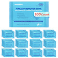 WOUSEDO 100 Count Makeup Remover Wipes | Alcohol-Free, Hypoallergenic Facial Towelettes, Individually Wrapped Bulk Pack