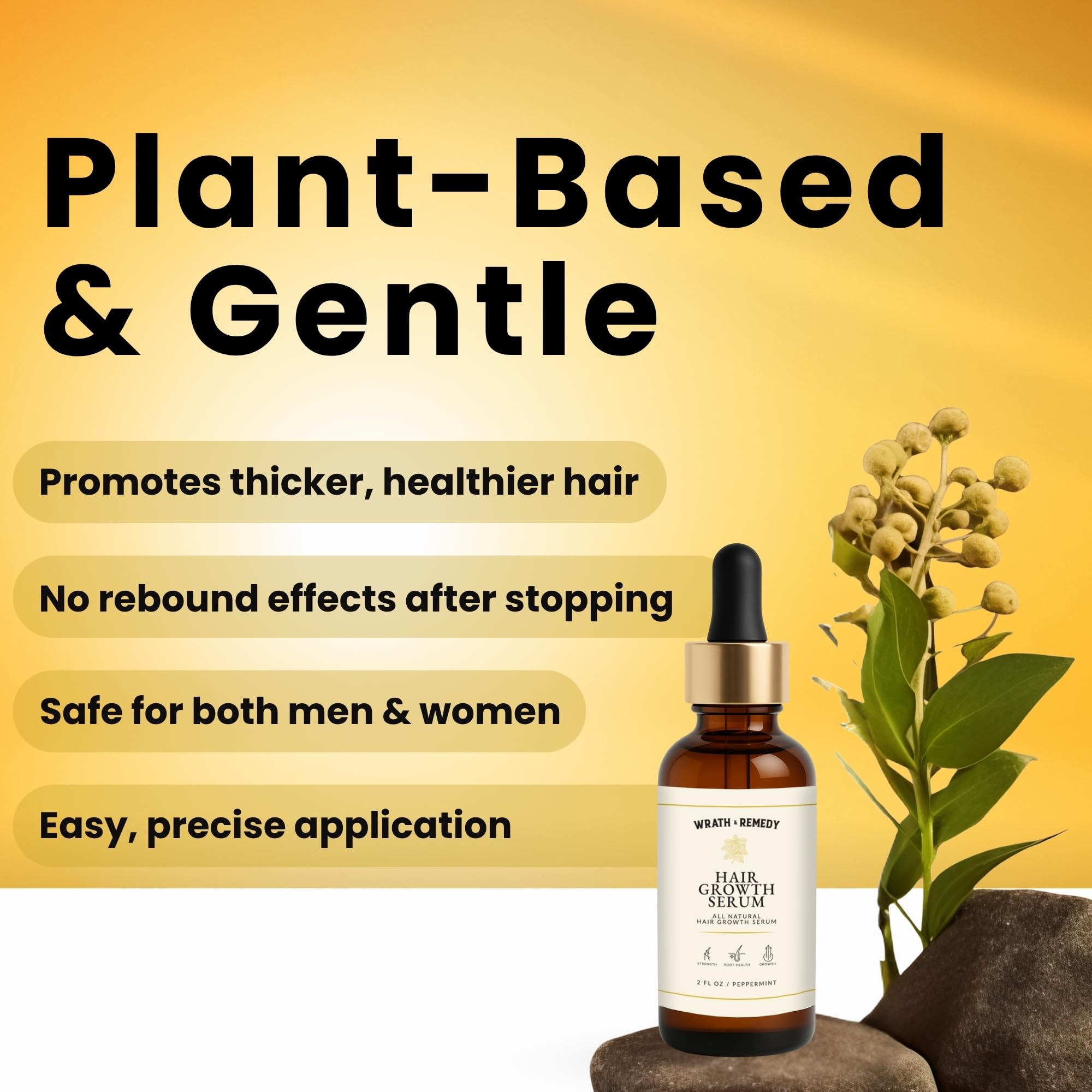 Wrath & Remedy Tricho10 Hair Growth Serum — USDA Organic, 30 ml, All Hair Types