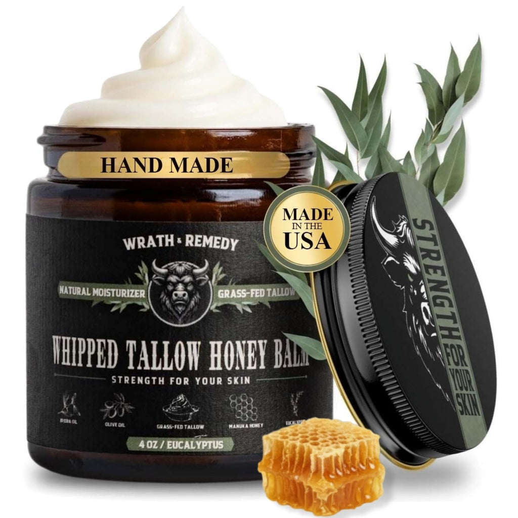 Wrath & Remedy Organic Beef Tallow Balm – 4 oz (Eucalyptus) | Grass-Fed, USA-Made